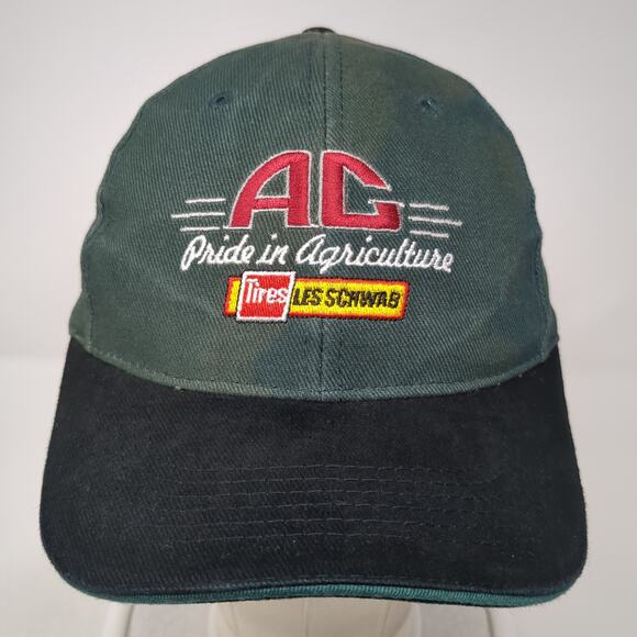 AC Pride In Agriculture Tires Les Schwab Strapback Baseball Cap Green One Size - Picture 2 of 8